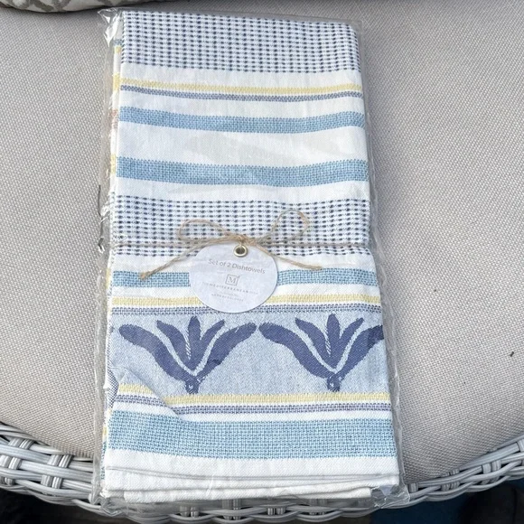 Anthropologie Mediterranean Blue and White Dish Towels - Picture 1 of 12